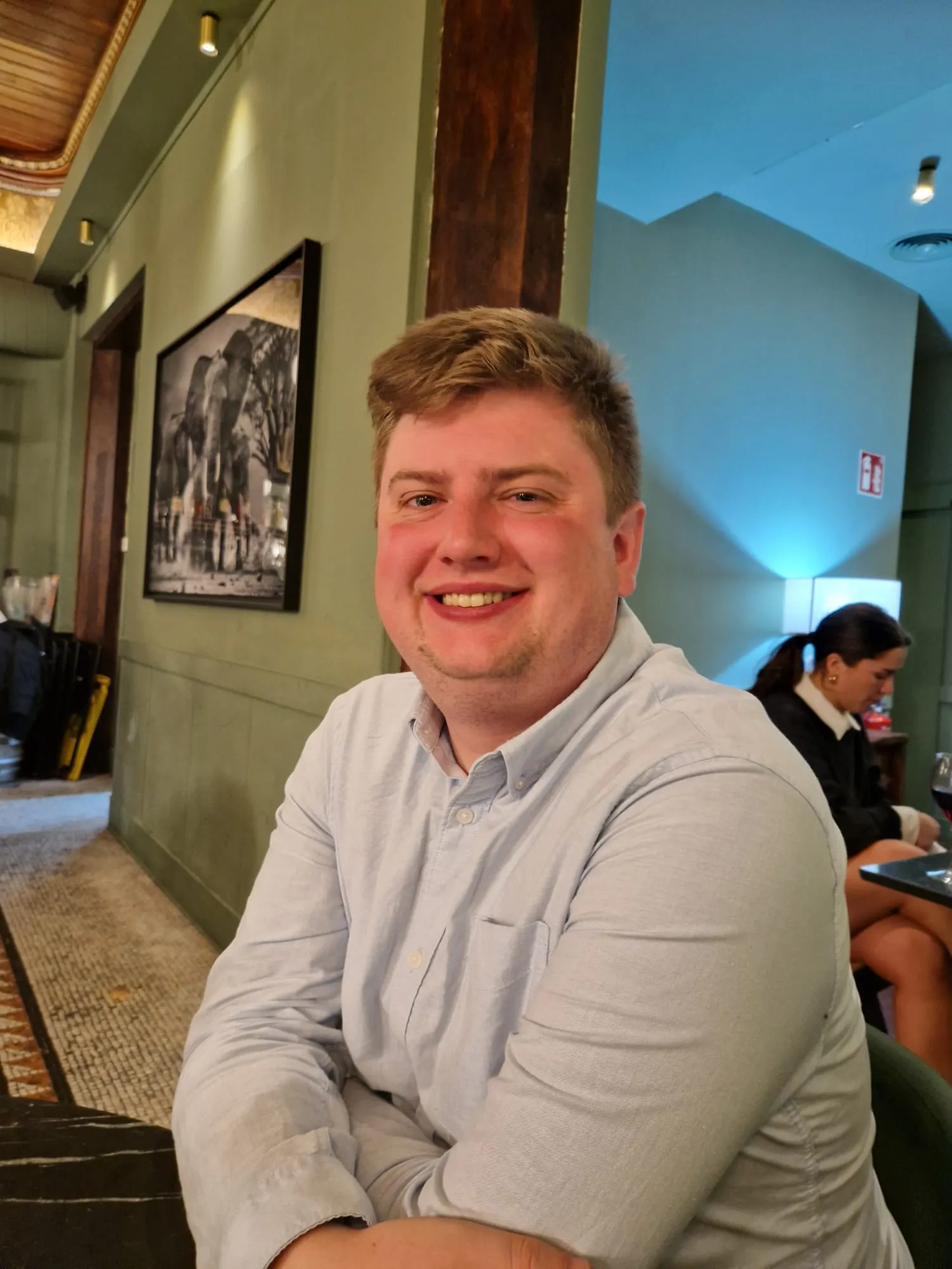 Evan before training at VH&F